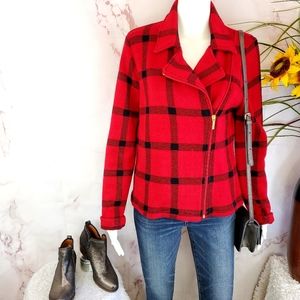 Chaps Red and Black Plaid Jacket